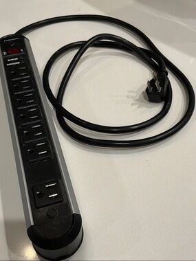 Fellowes Black Surge Protector Power Strip with Ground and Indicator Lights